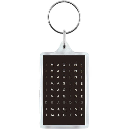 Imagine Dragons Stacked Logo Plastic Key Chain Back