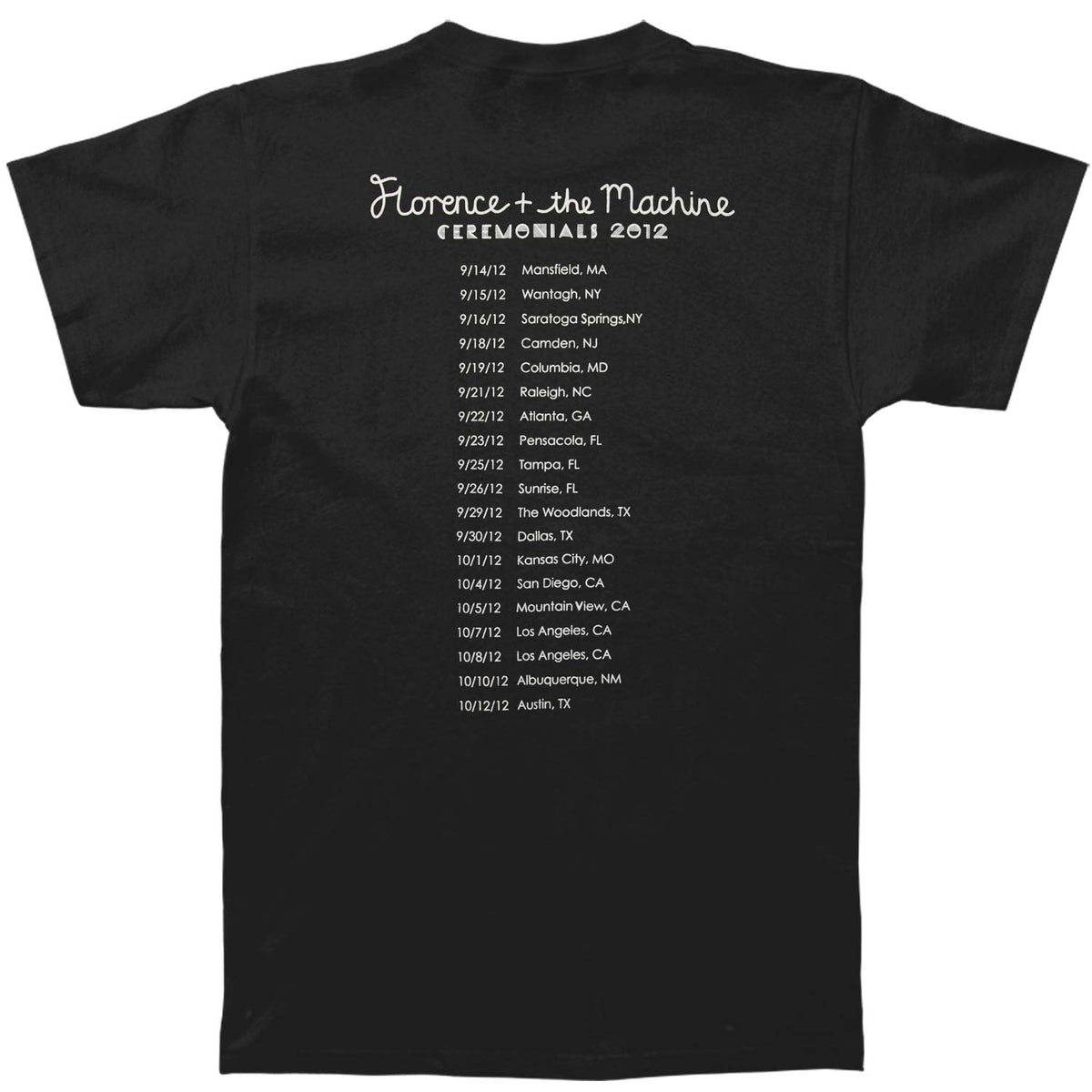 Florence + The Machine Ceremonials 2012 Tour Slim Fit T-shirt Back