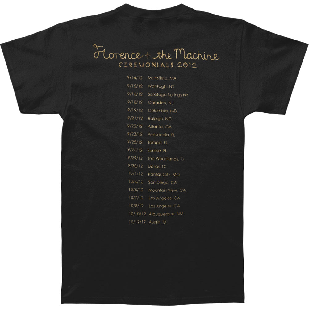 Florence + The Machine Gold Foil 2012 Tour Slim Fit T-shirt Back