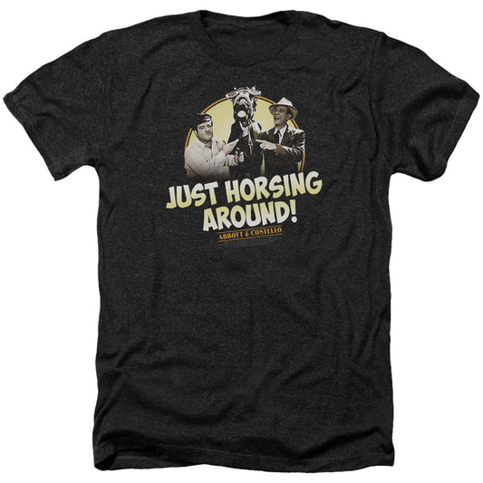 Abbott & Costello Abbott & Costello Horsing Around Adult Heather 40% Poly T-shirt