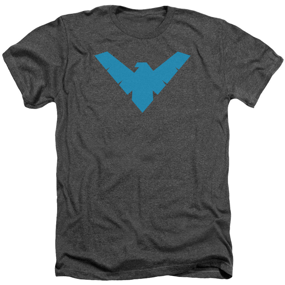 Batman Nightwing Symbol Adult Heather 40% Poly T-shirt
