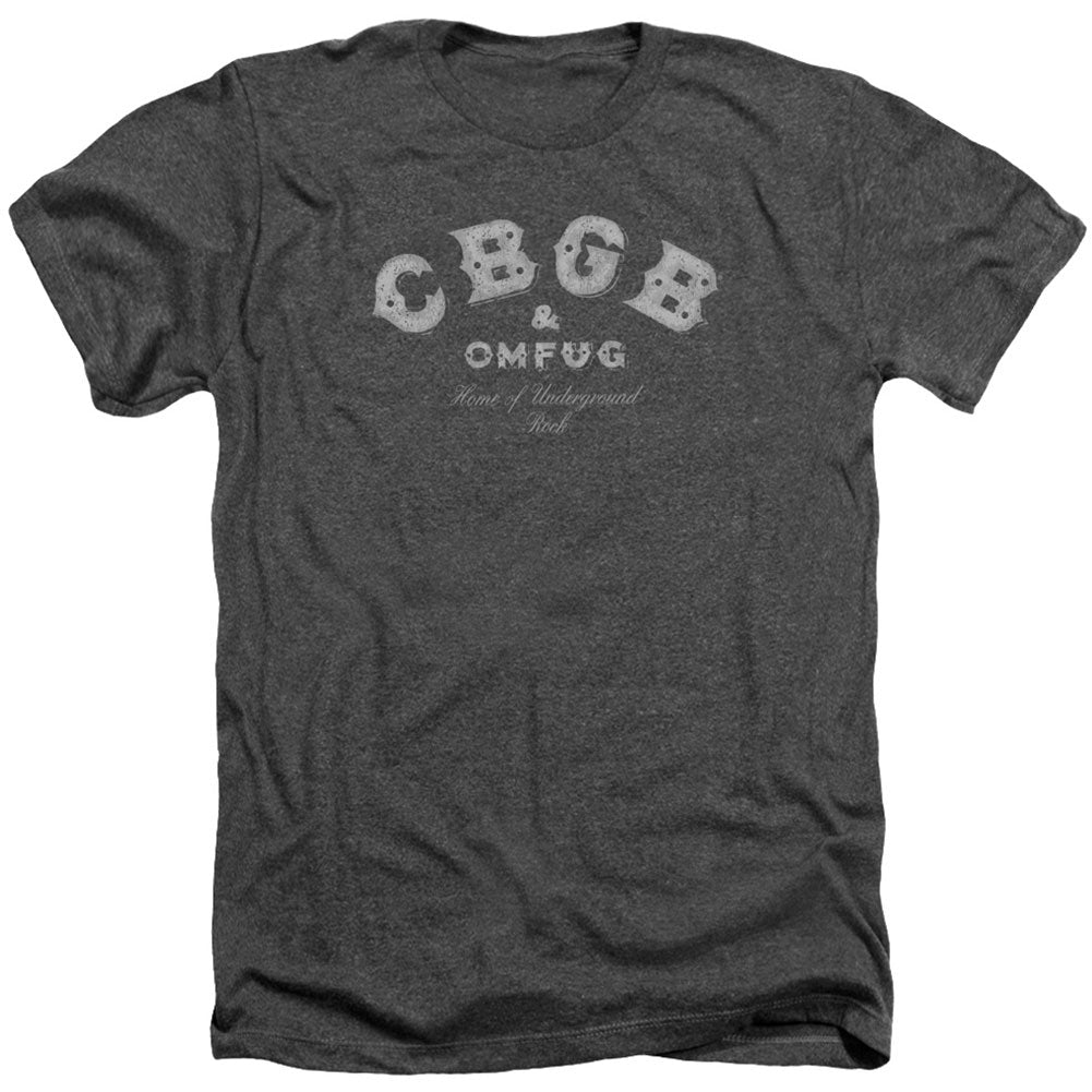 CBGB Tattered Logo Adult Heather 40% Poly T-shirt