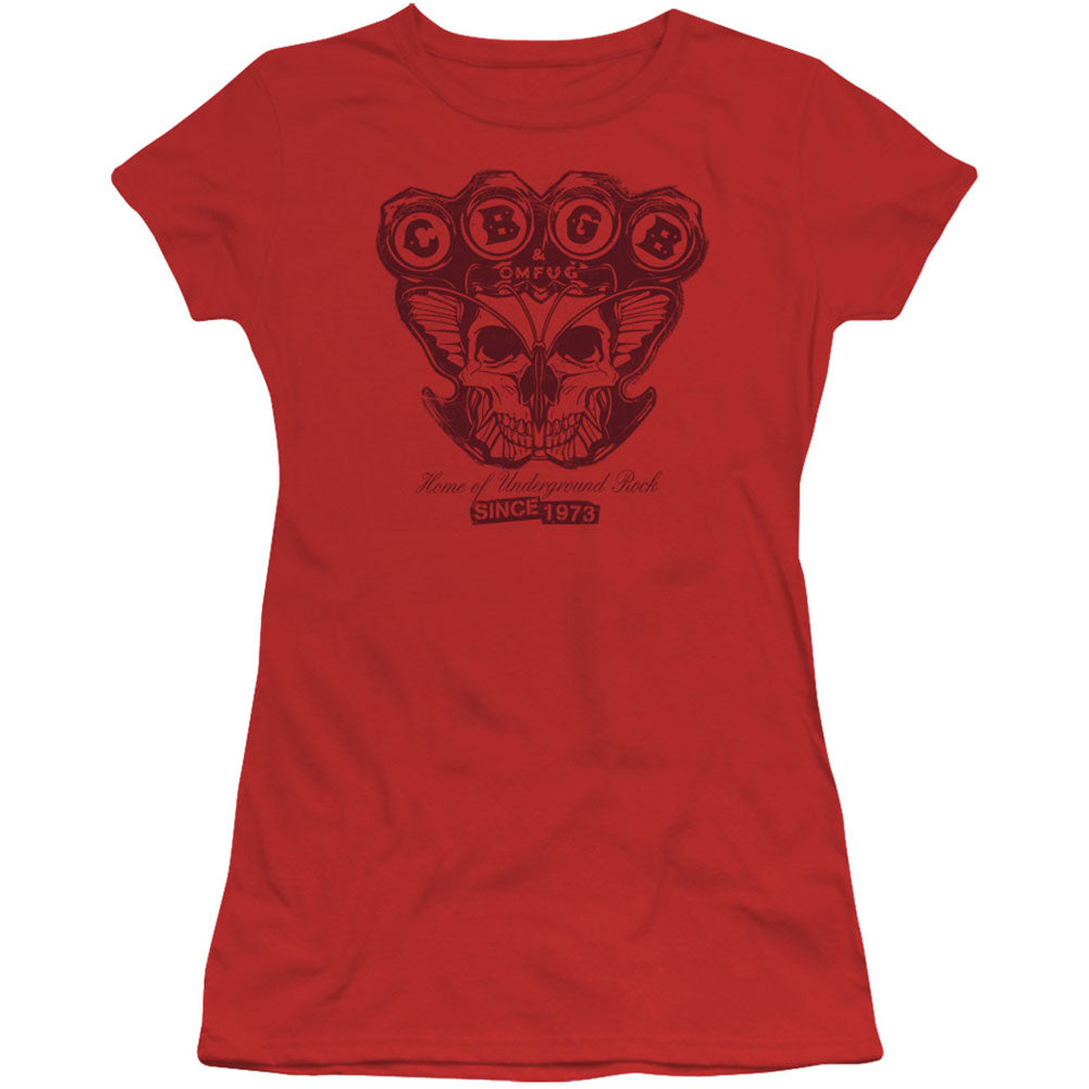 CBGB Moth Skull Cap Sleeve Junior Top