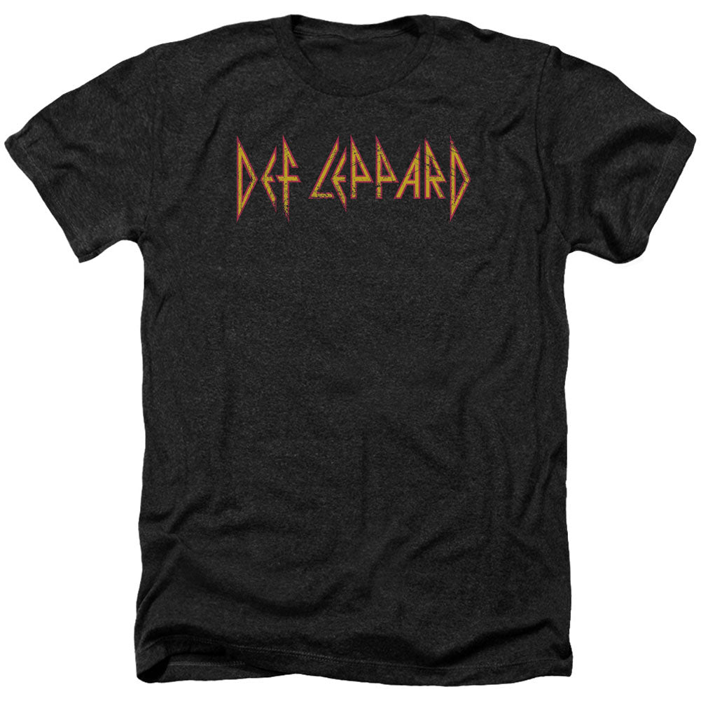 Def Leppard Horizontal Logo Adult Heather 40% Poly T-shirt