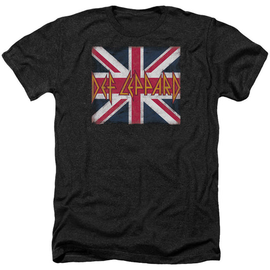 Def Leppard Union Jack Adult Heather 40% Poly T-shirt