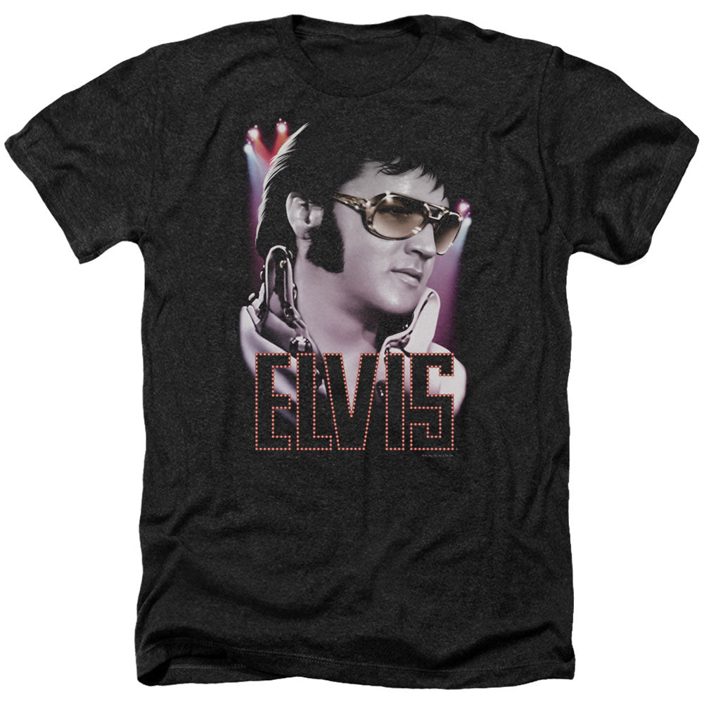 Elvis Presley 70's Star Adult Heather 40% Poly T-shirt