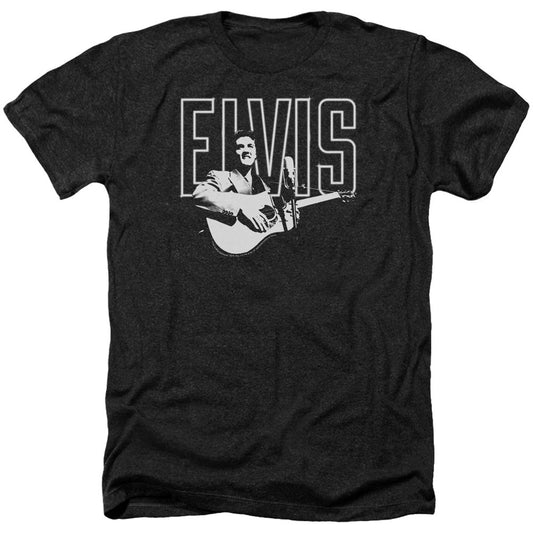 Elvis Presley White Glow Adult Heather 40% Poly T-shirt