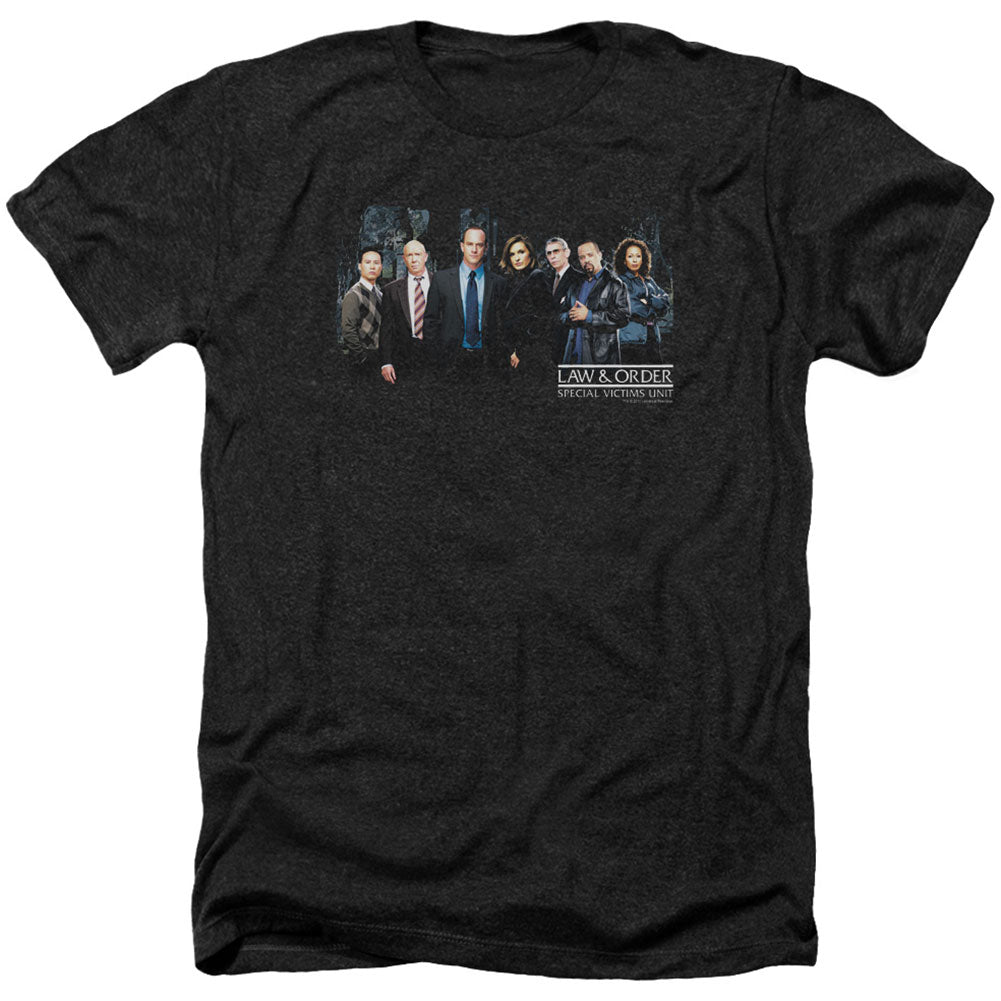 Law & Order Cast Adult Heather 40% Poly T-shirt Front