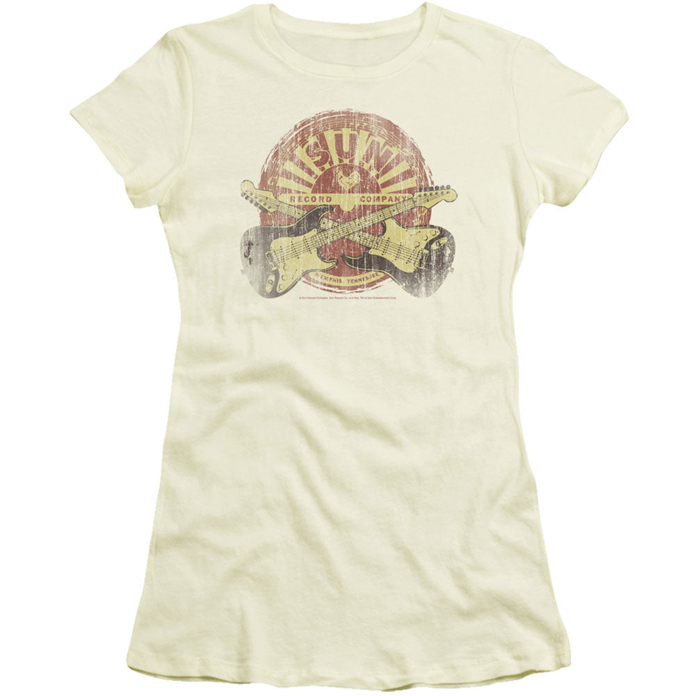 Sun Records Crossed Guitars Cap Sleeve Junior Top