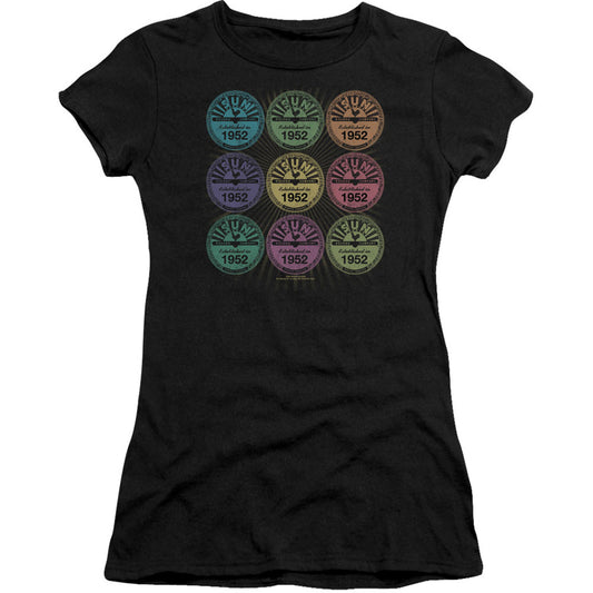 Sun Records Rocking Color Block Cap Sleeve Junior Top