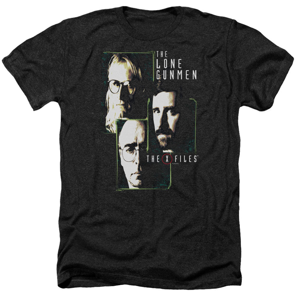 X Files Lone Gunmen Adult Heather 40% Poly T-shirt