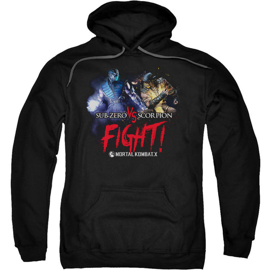 Mortal Kombat X Fight Adult 25% Poly Hooded Sweatshirt Front