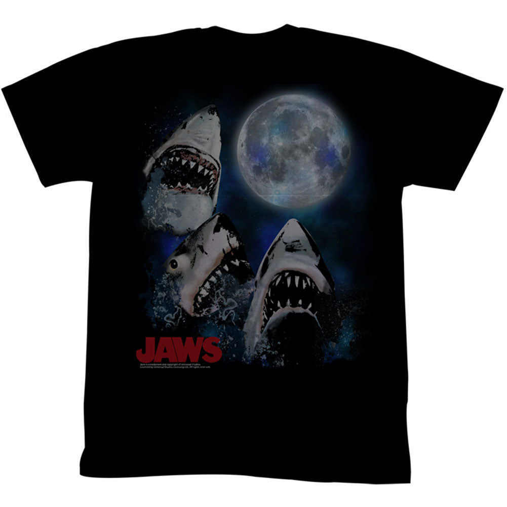 Jaws Three Shark Moon Slim Fit T-shirt Front