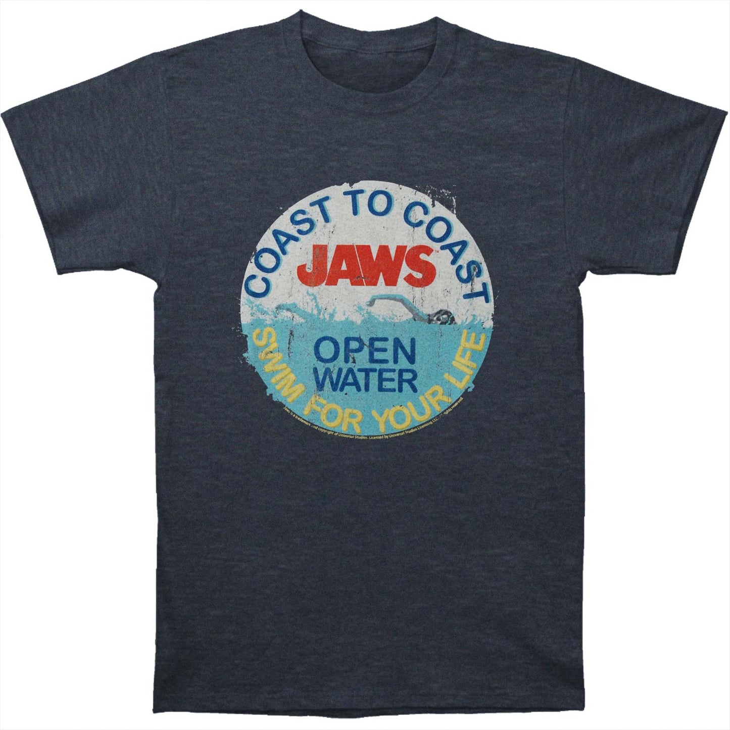 Jaws Swim For Your Life Slim Fit T-shirt Front