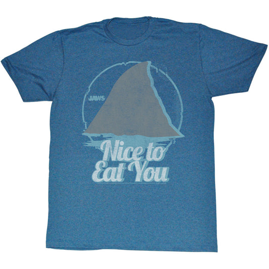 Jaws Nice To Eat You Slim Fit T-shirt Front