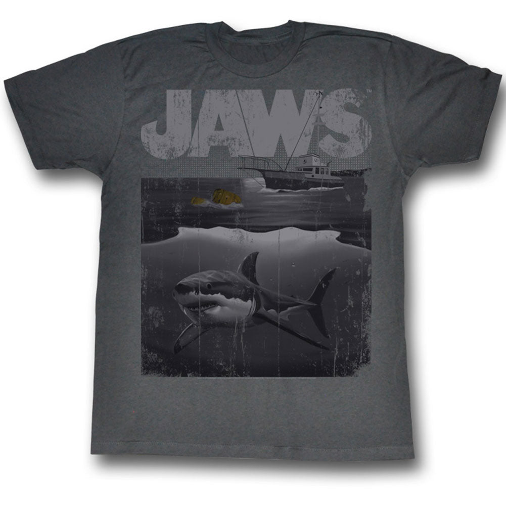 Jaws Shark Boat Slim Fit T-shirt Front