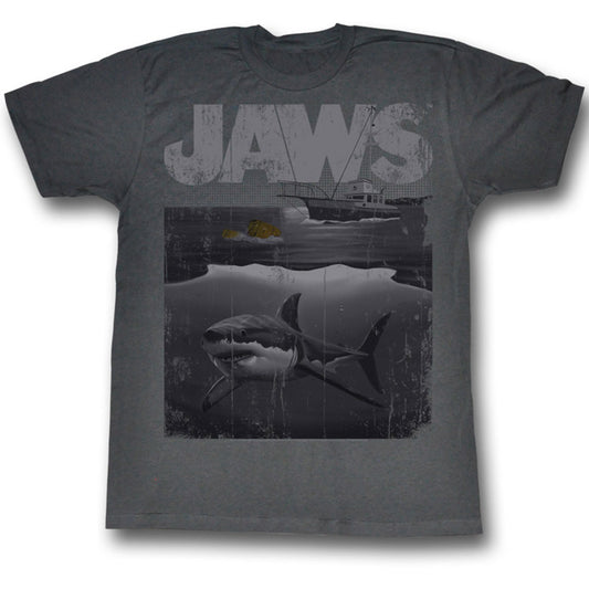 Jaws Shark Boat Slim Fit T-shirt Front