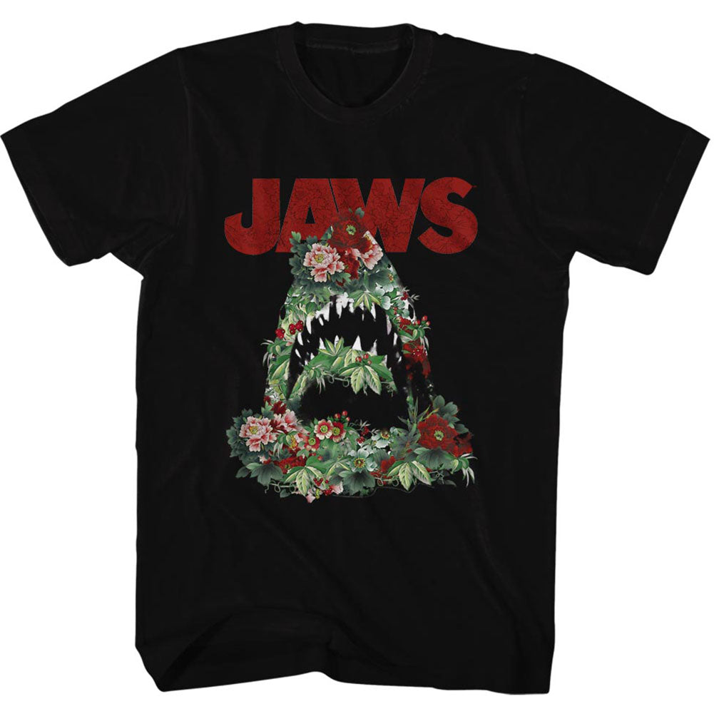 Jaws Floral Shark Slim Fit T-shirt Front