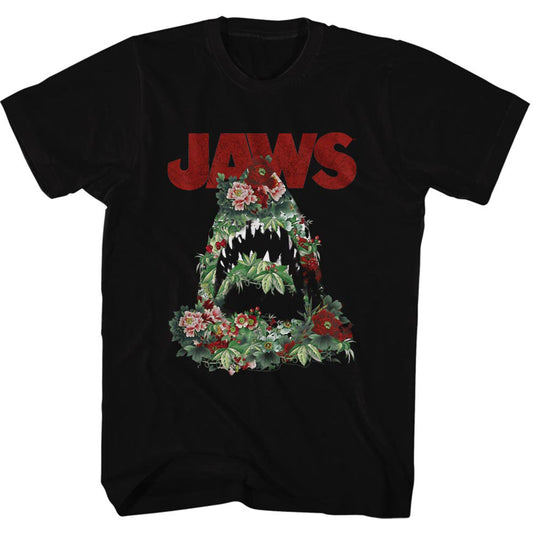 Jaws Floral Shark Slim Fit T-shirt Front