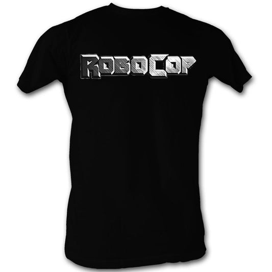 Robocop Logo In Silver Slim Fit T-shirt Front