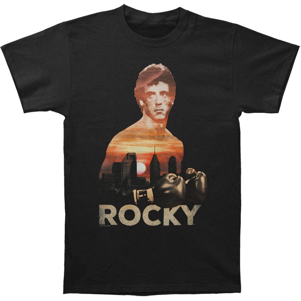 Rocky Sunset Over Philly Slim Fit T-shirt Front