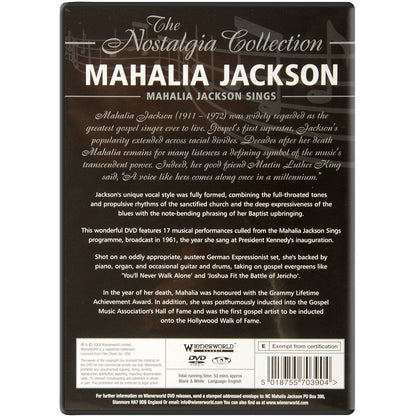Mahalia Jackson Mahalia Jackson Sings DVD