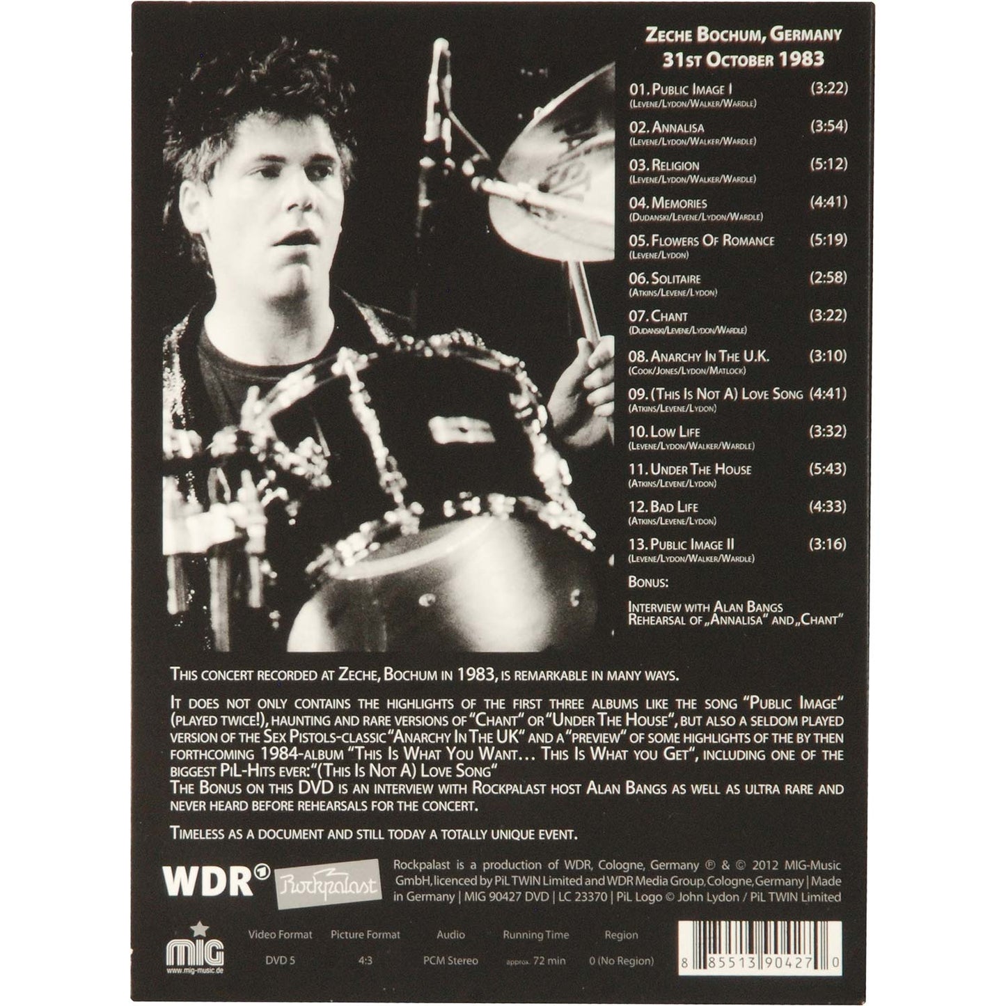 Public Image Ltd Live At Rockpalast DVD