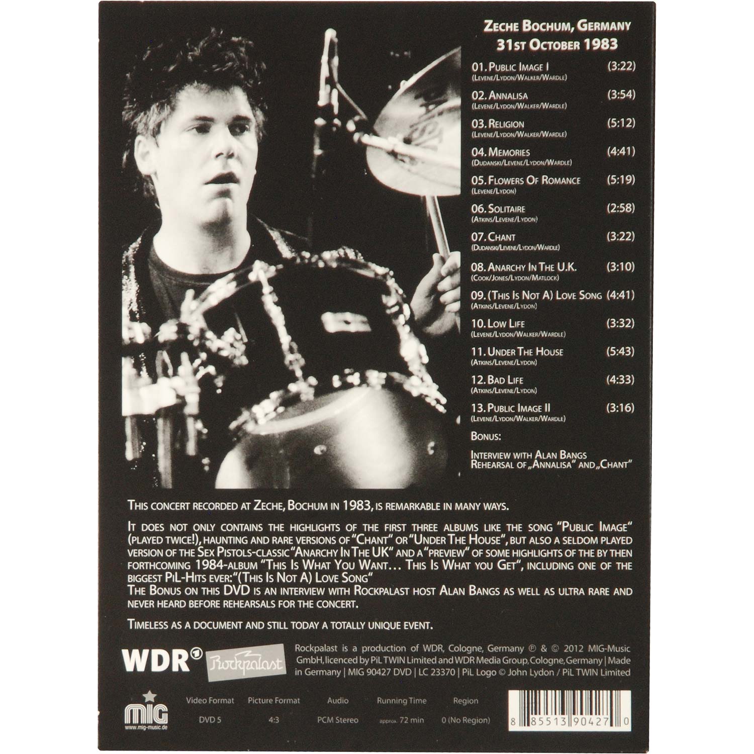 Public Image Ltd Live At Rockpalast DVD