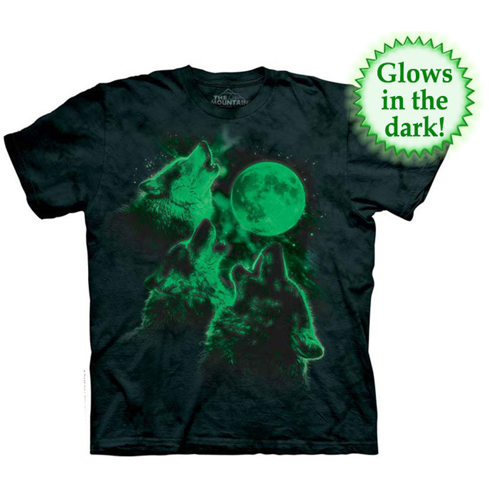 The Mountain Three Wolf Moon Glow T-shirt