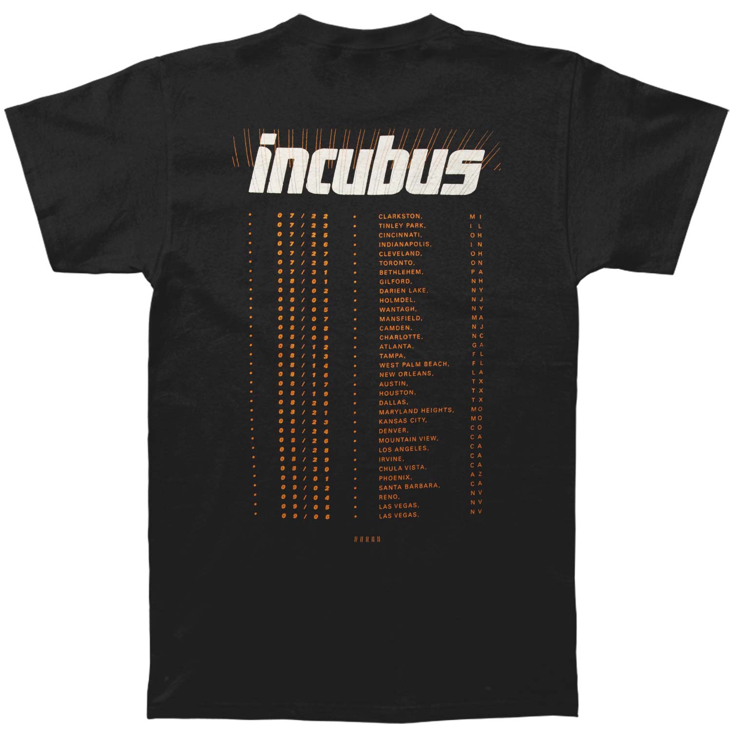 Official Incubus Burst Tour Slim Fit T-shirt | Rockabilia