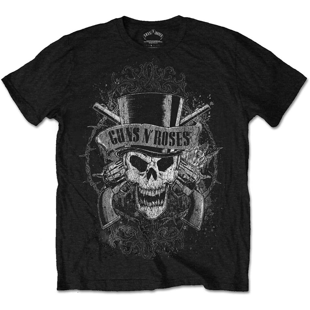 Guns N Roses Faded Skull T-shirt Front