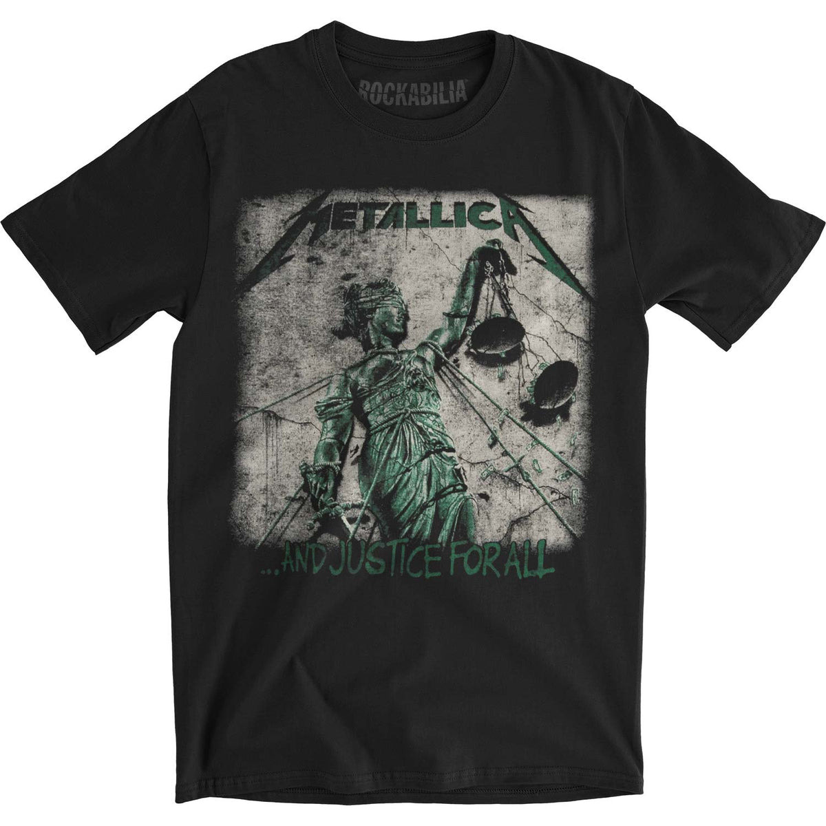 Metallica Green Justice Tee Slim Fit T-shirt Front