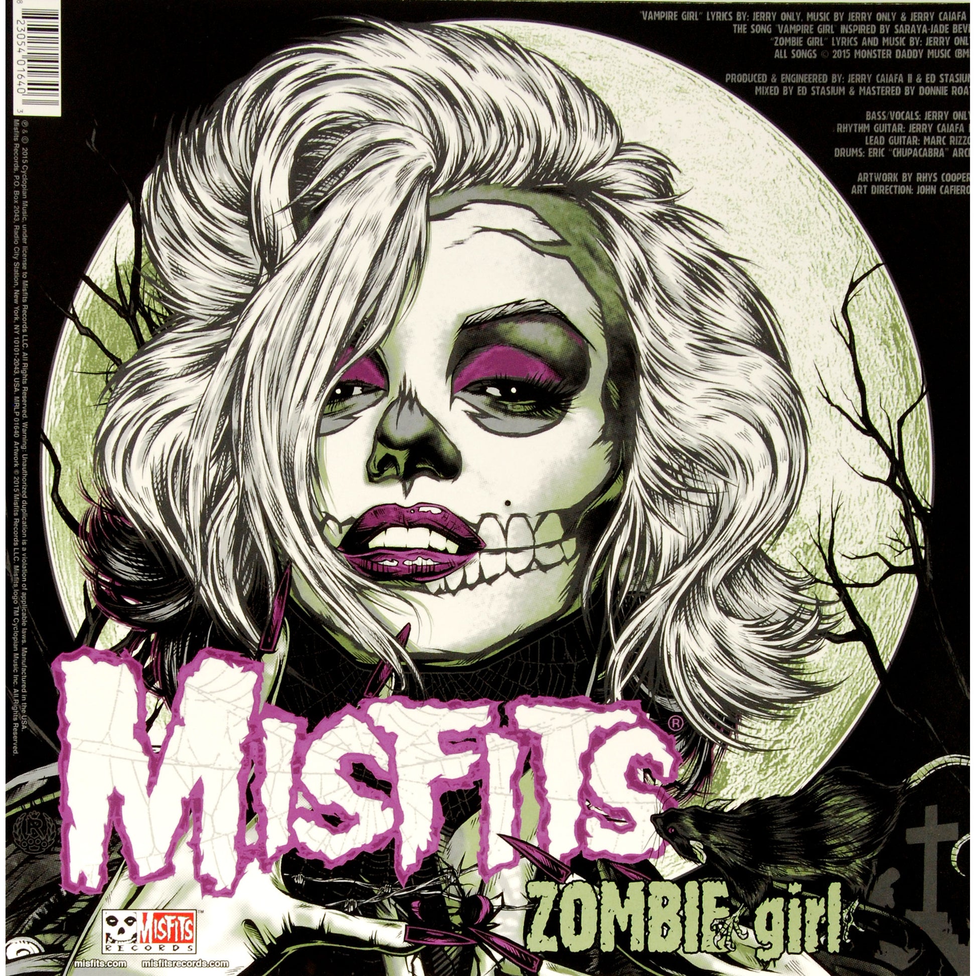 Misfits Vampire Girl / Zombie Girl 12" - Blood Orange Edition Vinyl Back