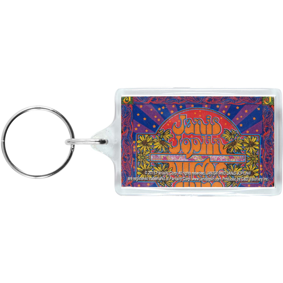 Janis Joplin Poster Plastic Key Chain Back