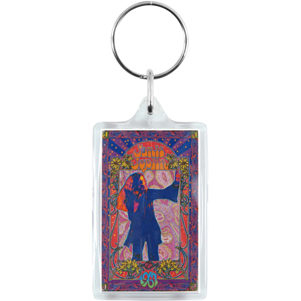 Janis Joplin Poster Plastic Key Chain Front