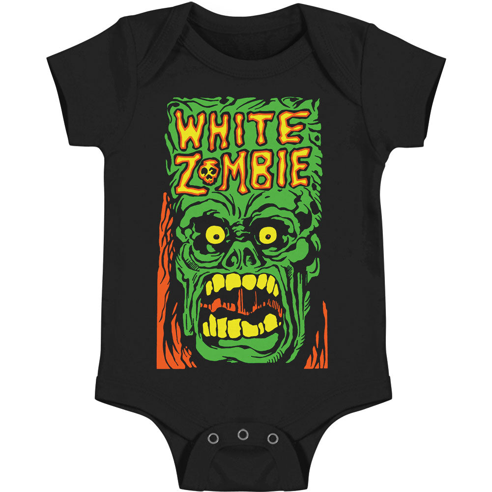 White Zombie Monster Yell Bodysuit Front