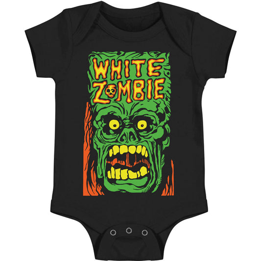White Zombie Monster Yell Bodysuit Front