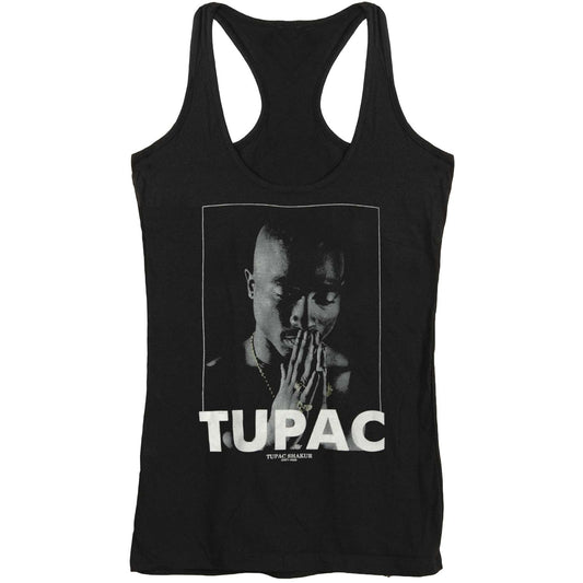 Tupac Praying Girls Tank Top Womens Tank Front
