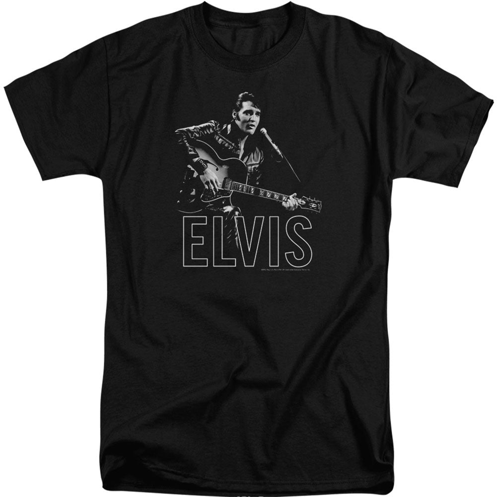 Elvis Presley Guitar In Hand Adult T-shirt Tall