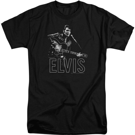 Elvis Presley Guitar In Hand Adult T-shirt Tall