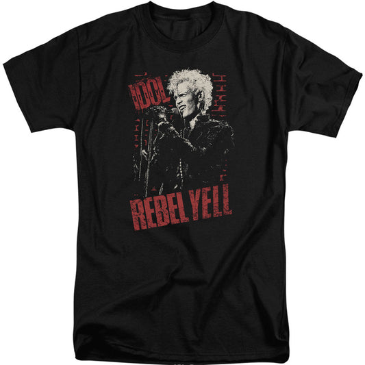 Billy Idol Brick Wall Adult T-shirt Tall Front