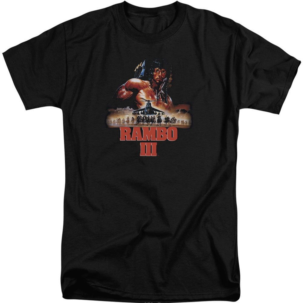 Rambo French Poster Adult T-shirt Tall Front