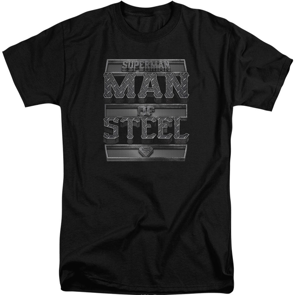 Superman Steel Text Adult T-shirt Tall