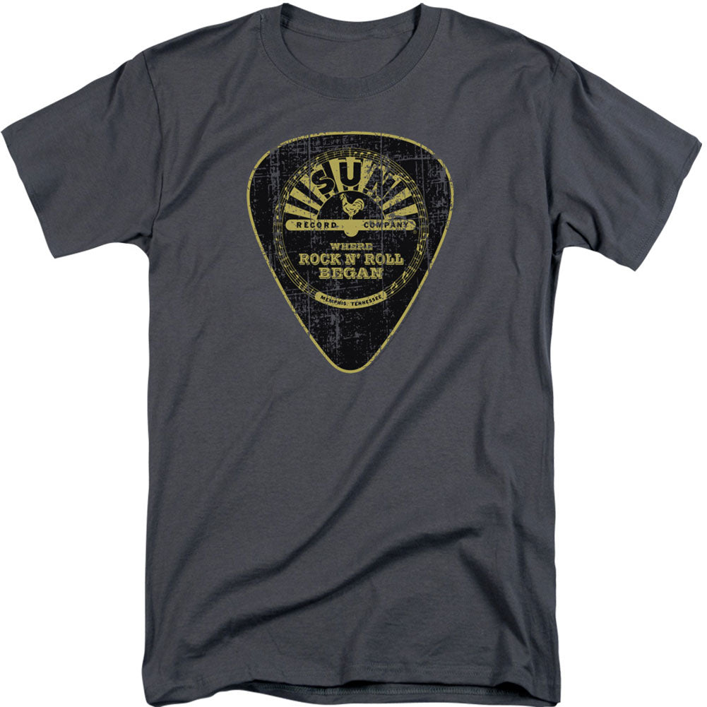 Sun Records Guitar Pick Adult T-shirt Tall