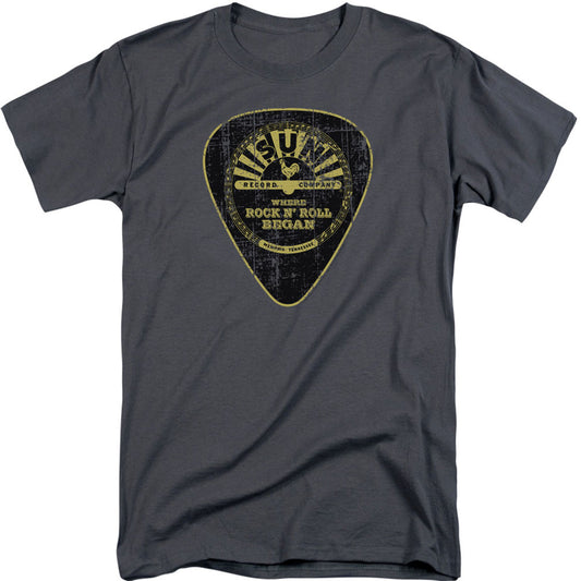 Sun Records Guitar Pick Adult T-shirt Tall