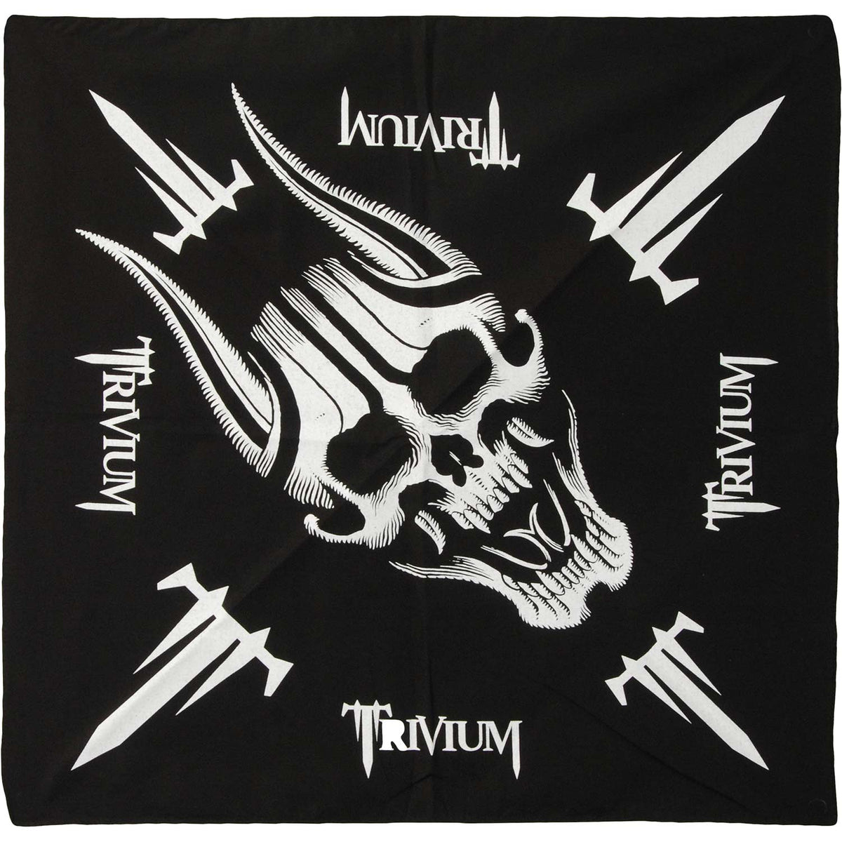 Trivium Screaming Skull Bandana Front