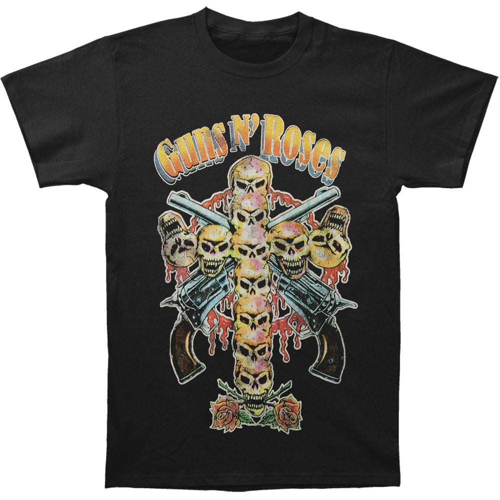 Guns N Roses Skull Cross 80s T-shirt Front