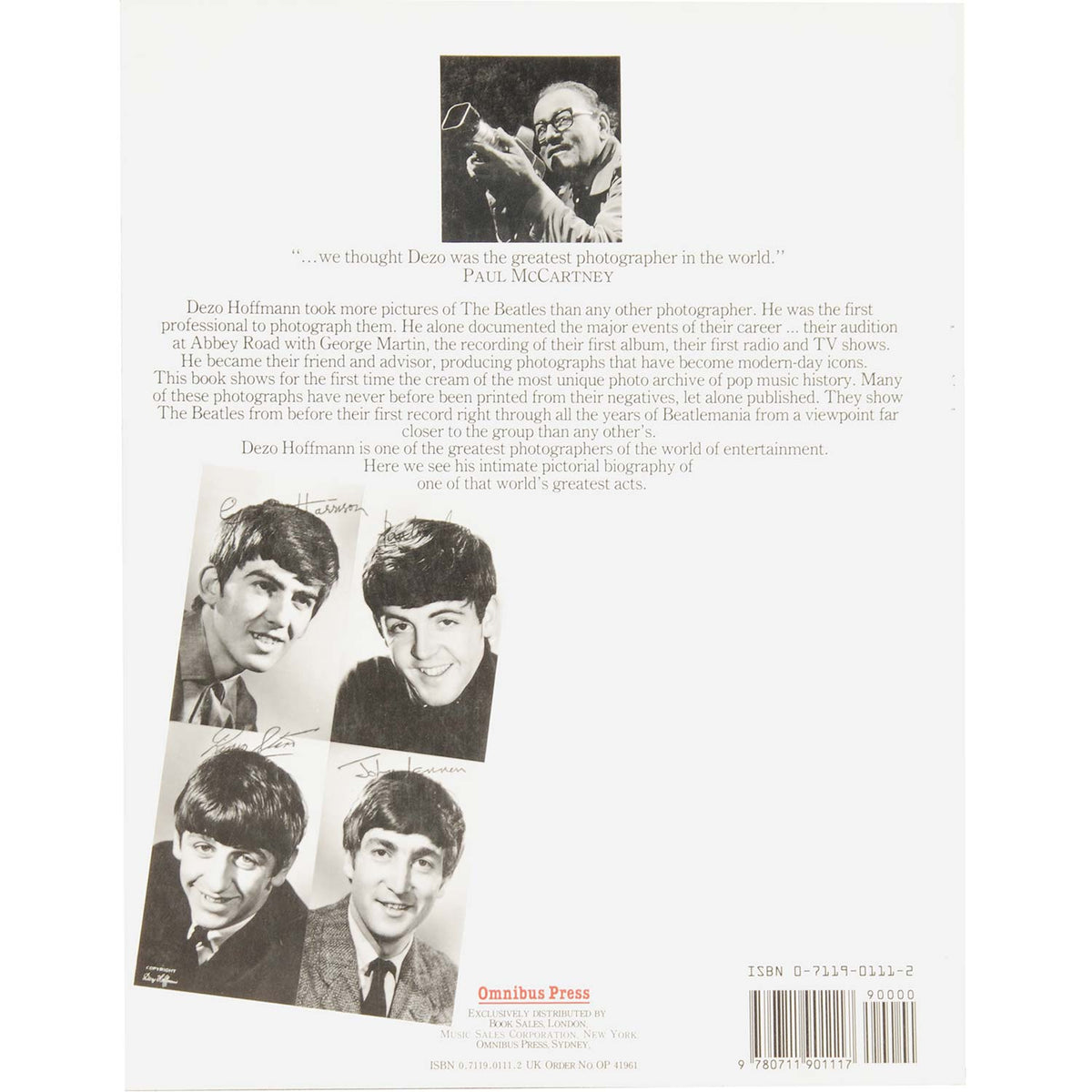 Beatles Music Book Back