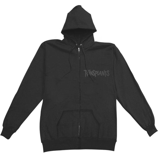 Transplants Gas Mask Zip Hood Zippered Hooded Sweatshirt Front