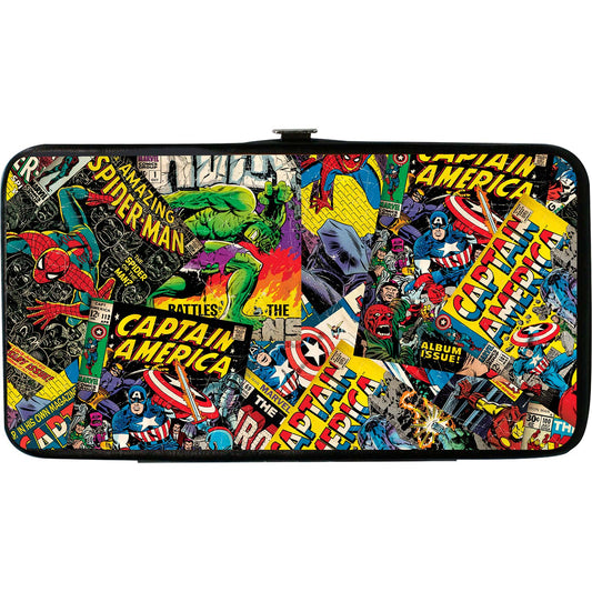 Marvel Comics Retro Marvel Comic Books Stacked Girls Wallet Front